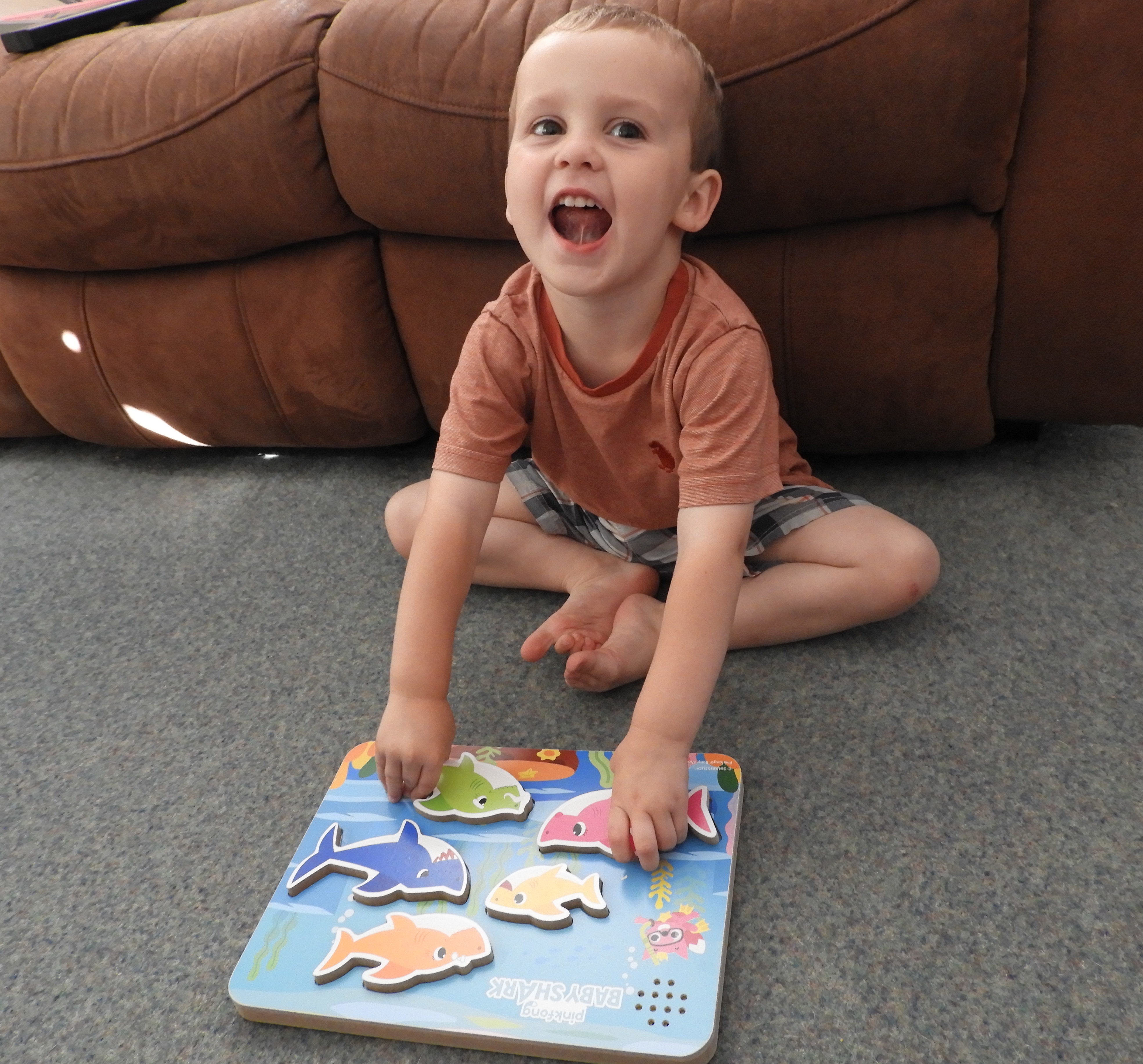 Baby Shark wooden sound puzzle and 'Let's Go Hunt' game - loopyloulaura