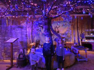 Children under the wishing tree at LaplandUK