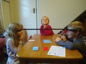 Children playing Stare Off game
