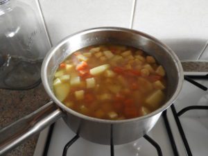 simmering soup