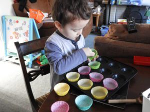 setting out cake cases