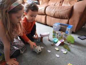 children playing with set