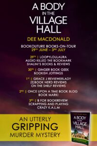 A Body in the Village Hall blog tour banner