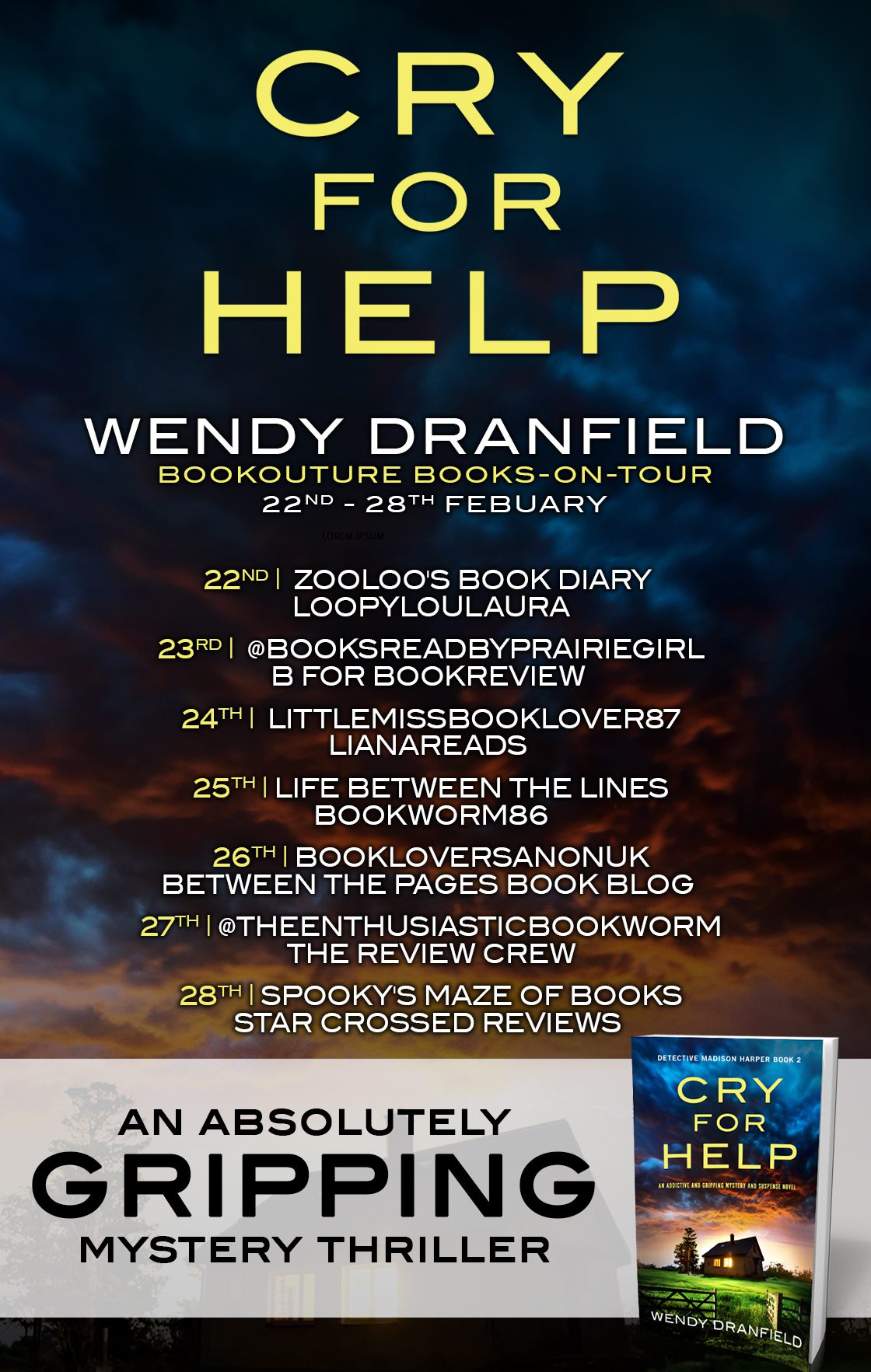 Cry For Help blog tour banner