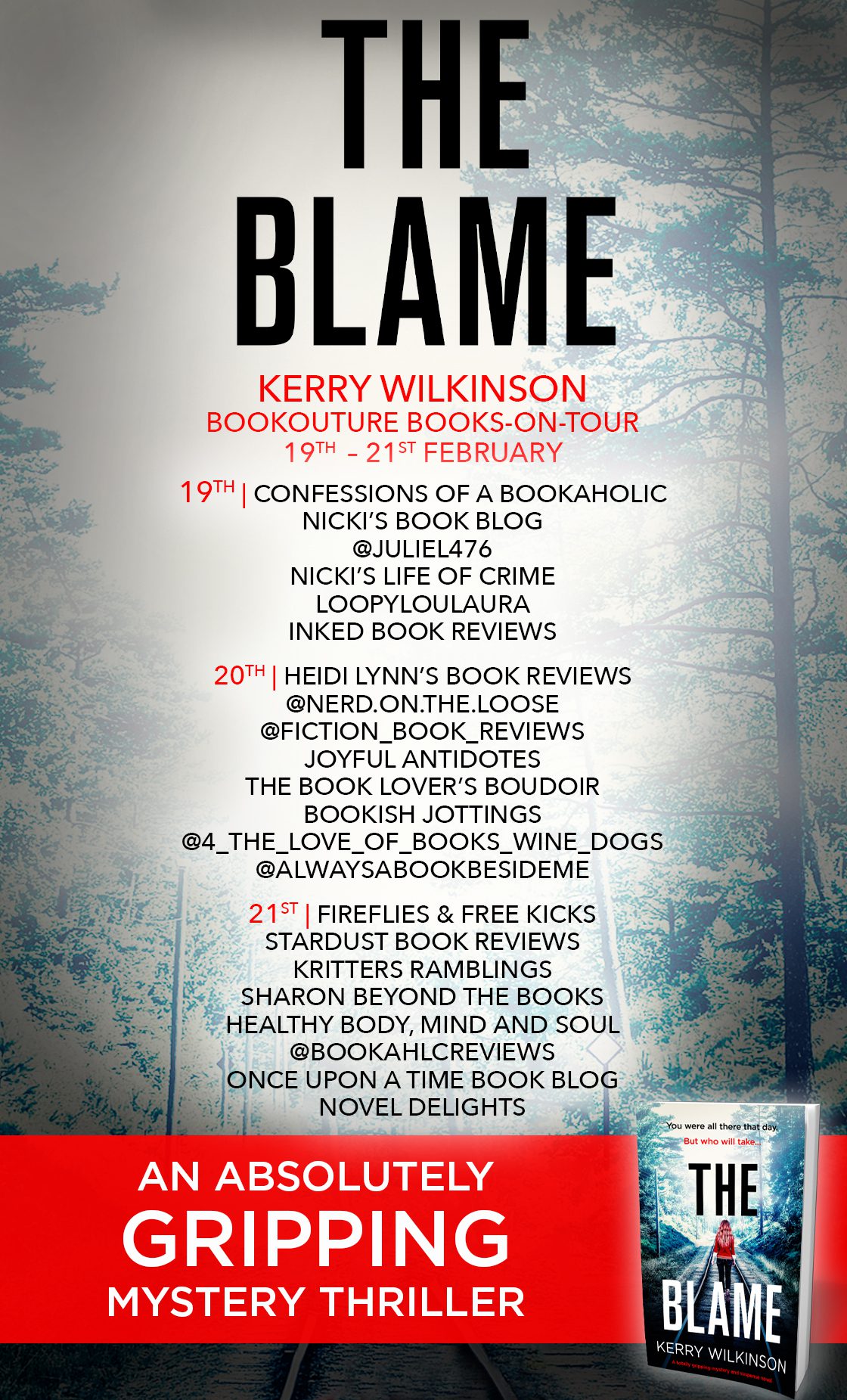 The Blame blog tour banner