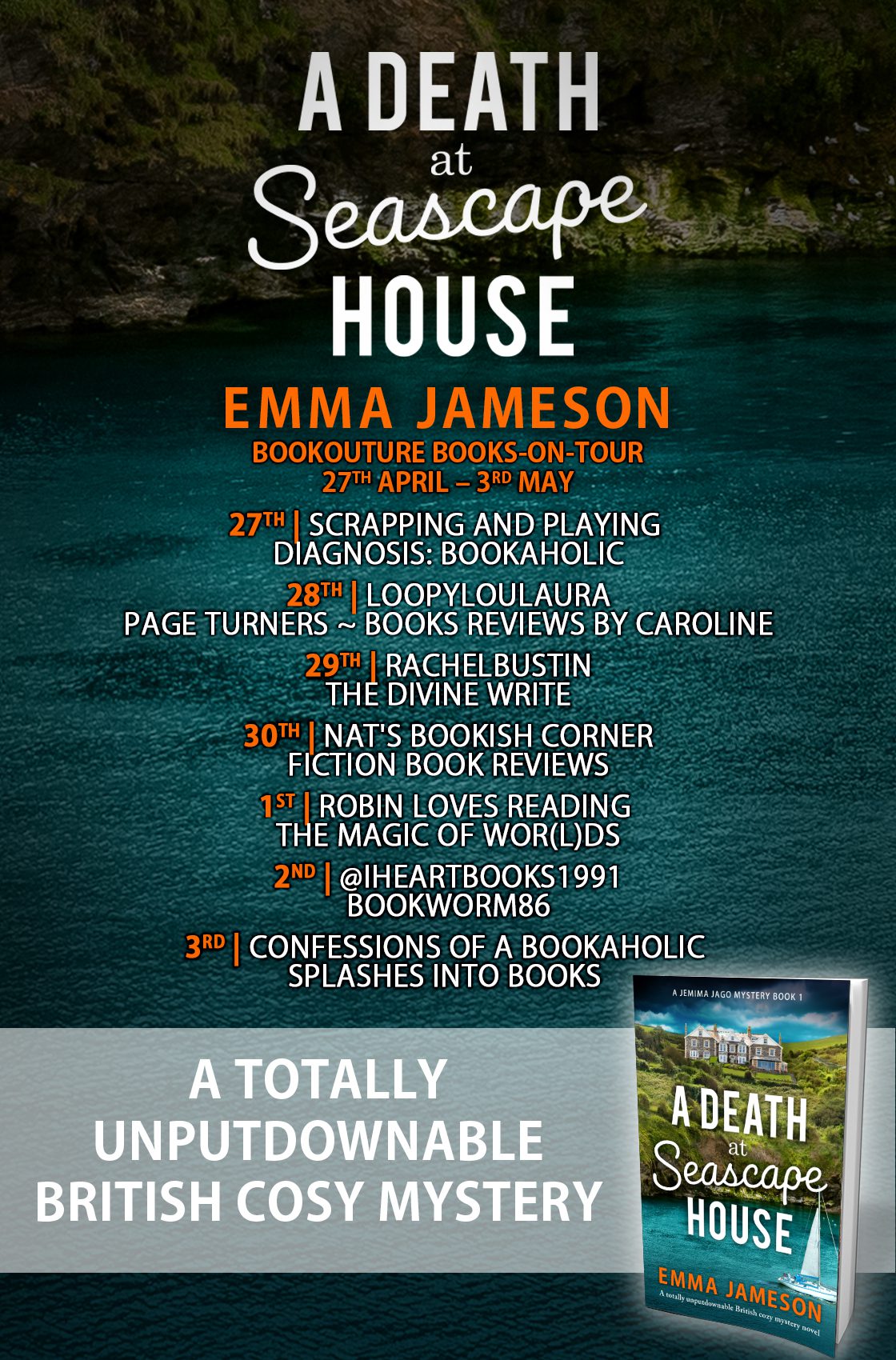 A Death At Seascape House blog tour banner