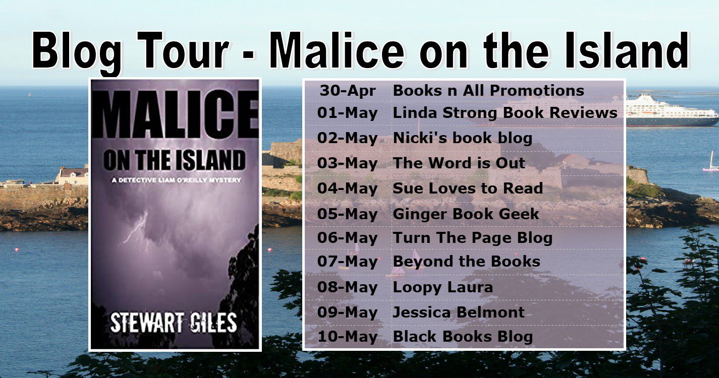 Malice on the Island blog tour banner