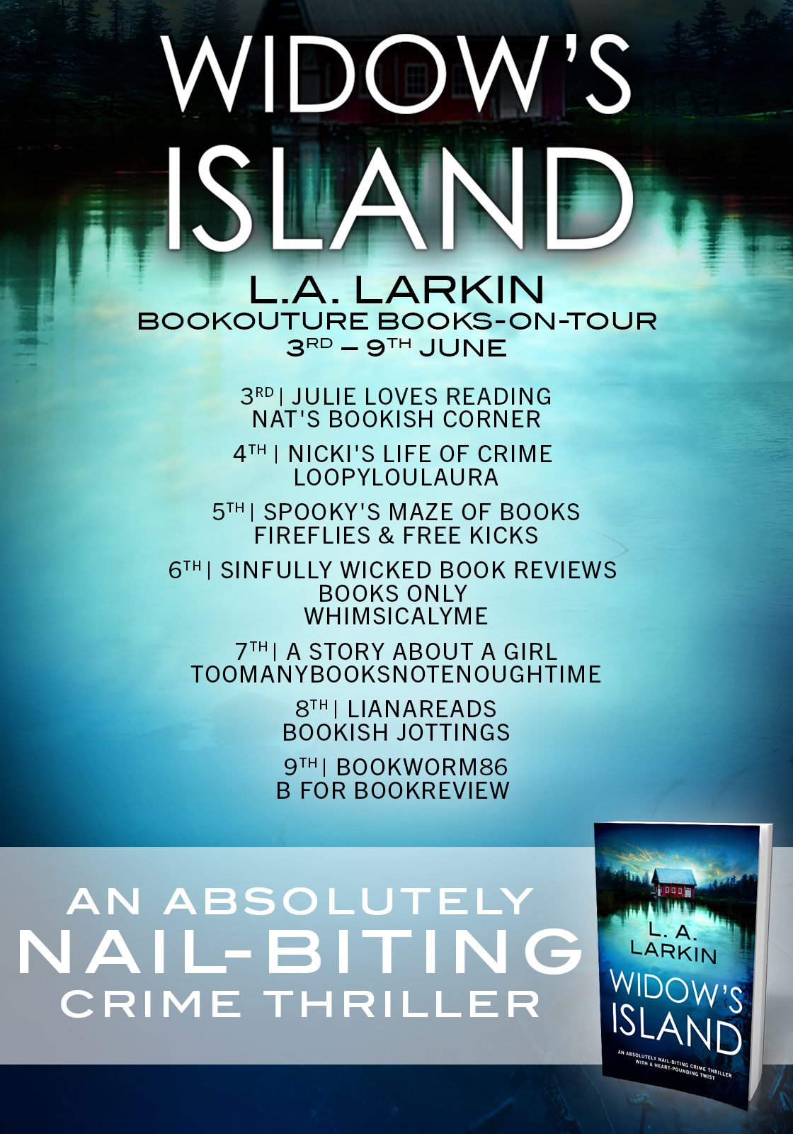 Widow's Island blog tour banner