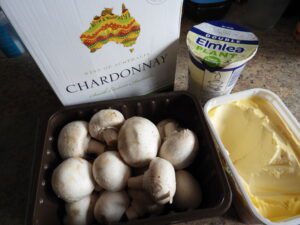 Creamy vegan mushroom pasta ingredients