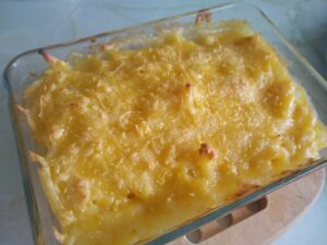 vegan cheese sauce in macaroni cheese