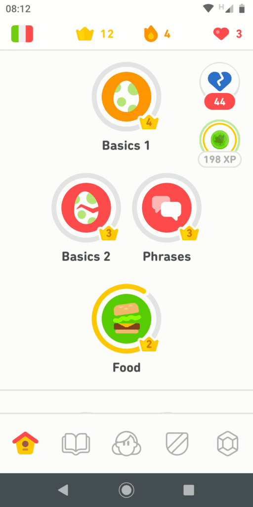 i have a lot of homework in italian duolingo