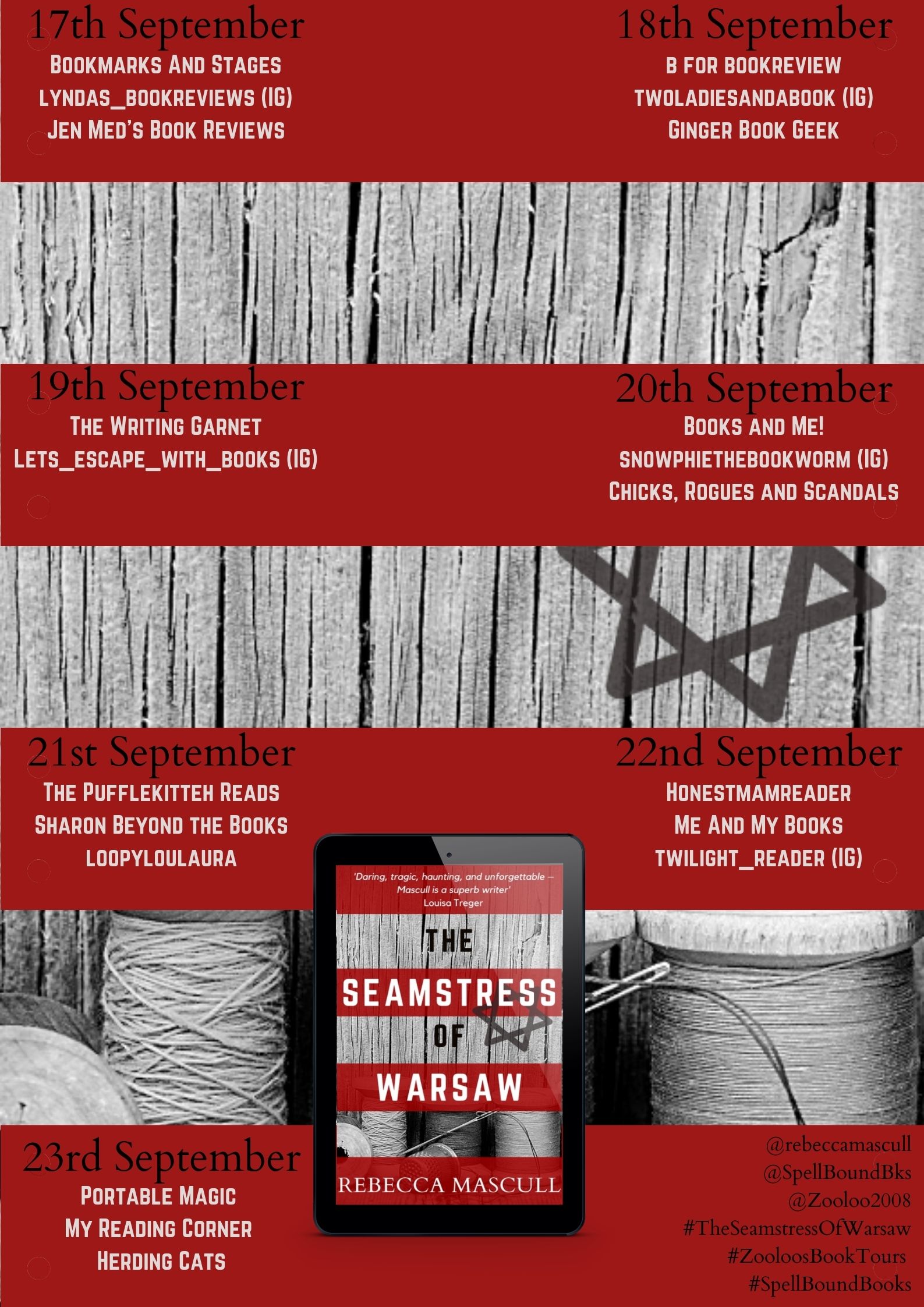 The Seamstress of Warsaw blog tour banner