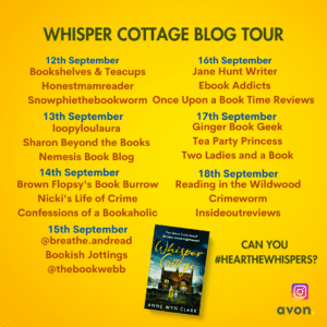 Whisper Cottage blog tour banner