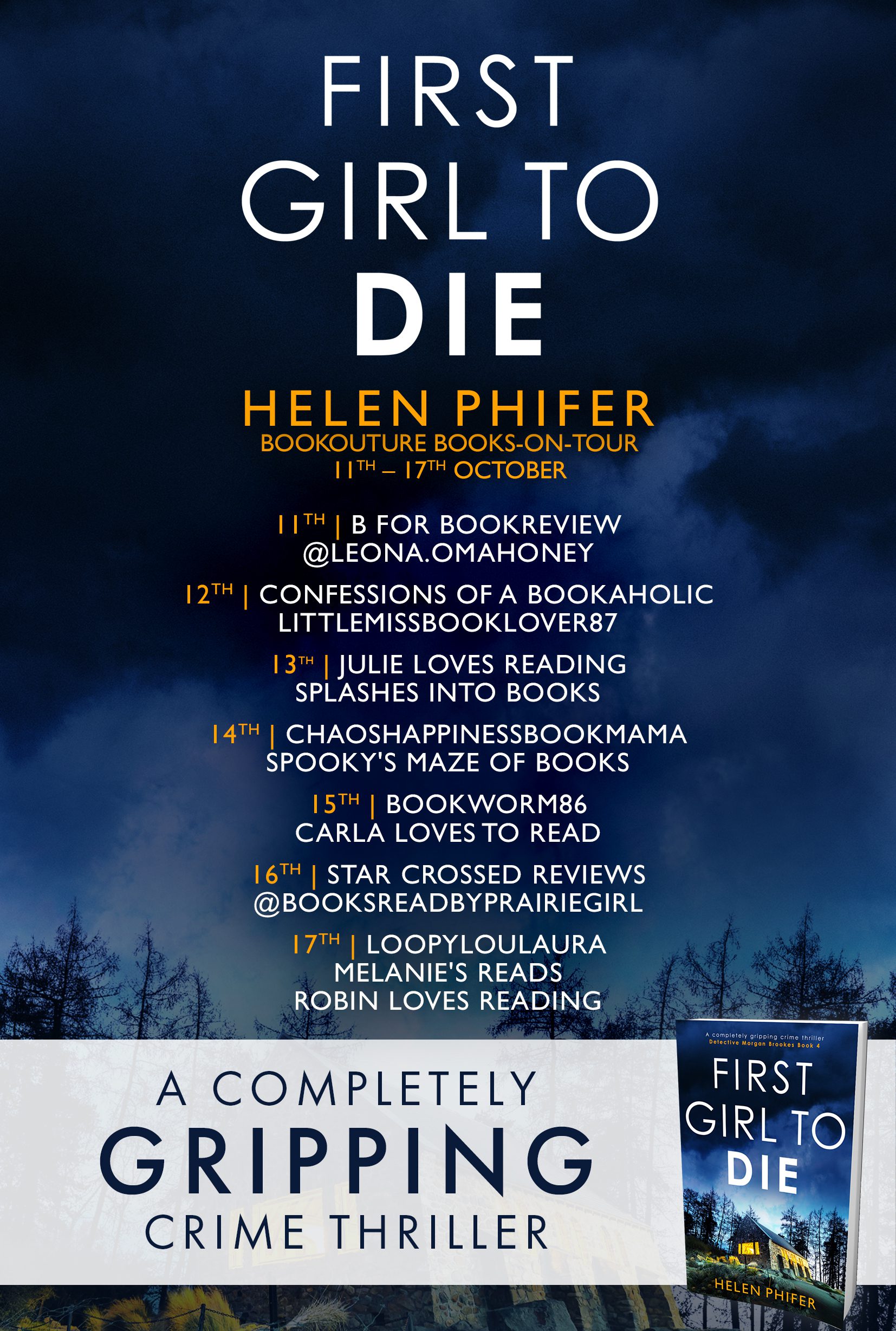 First Girl To Die blog tour banner