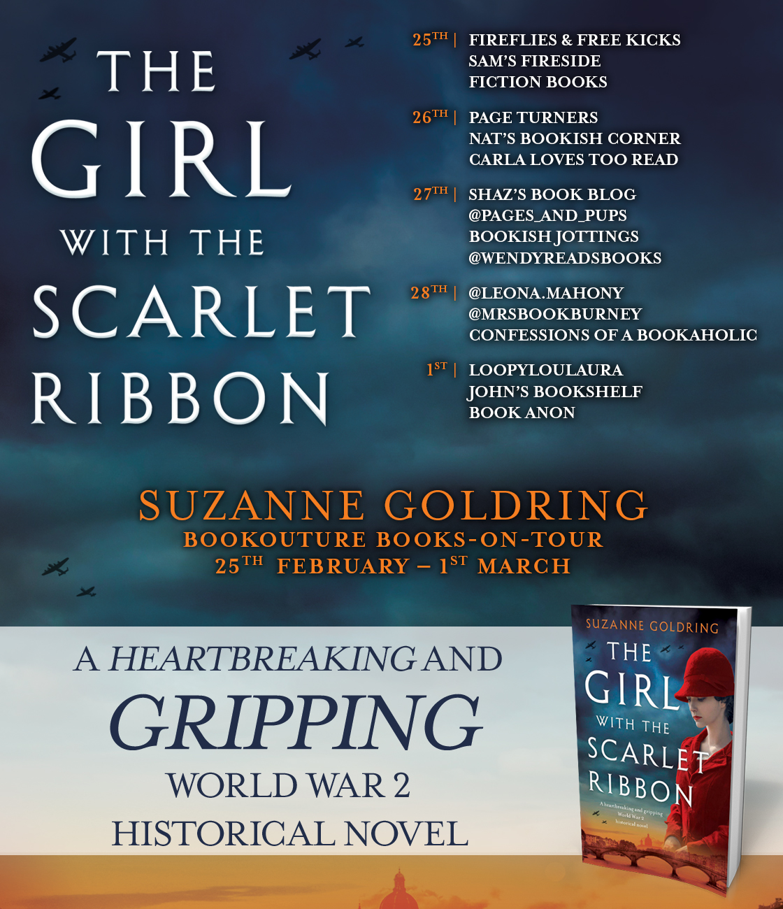 The Girl With The Scarlet Ribbon blog tour banner