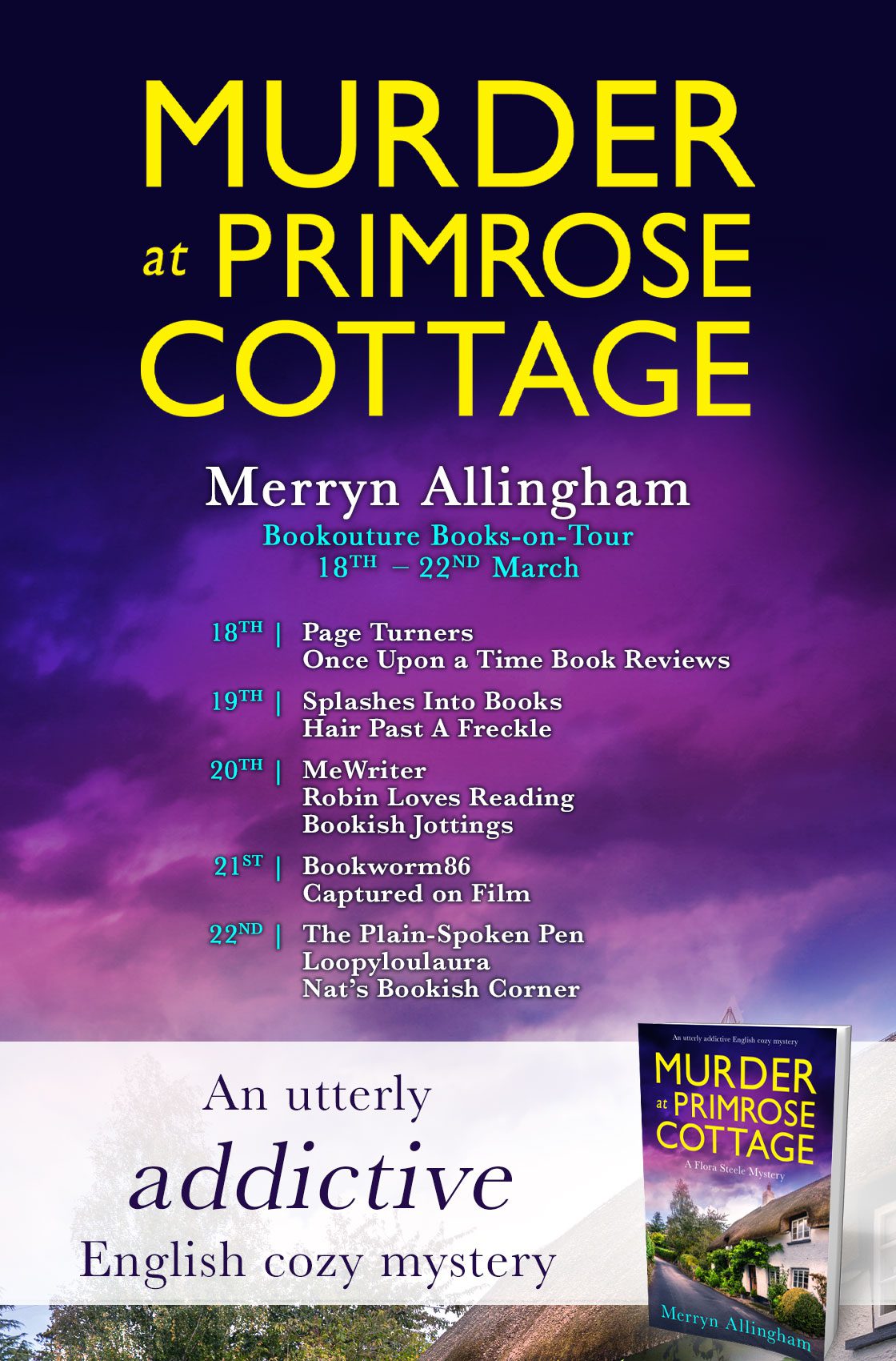 Murder at Primrose Cottage blog tour banner
