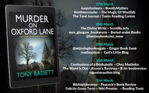 Murder on Oxford Lane blog tour banner