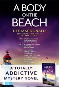 A Body on the Beach blog tour banner