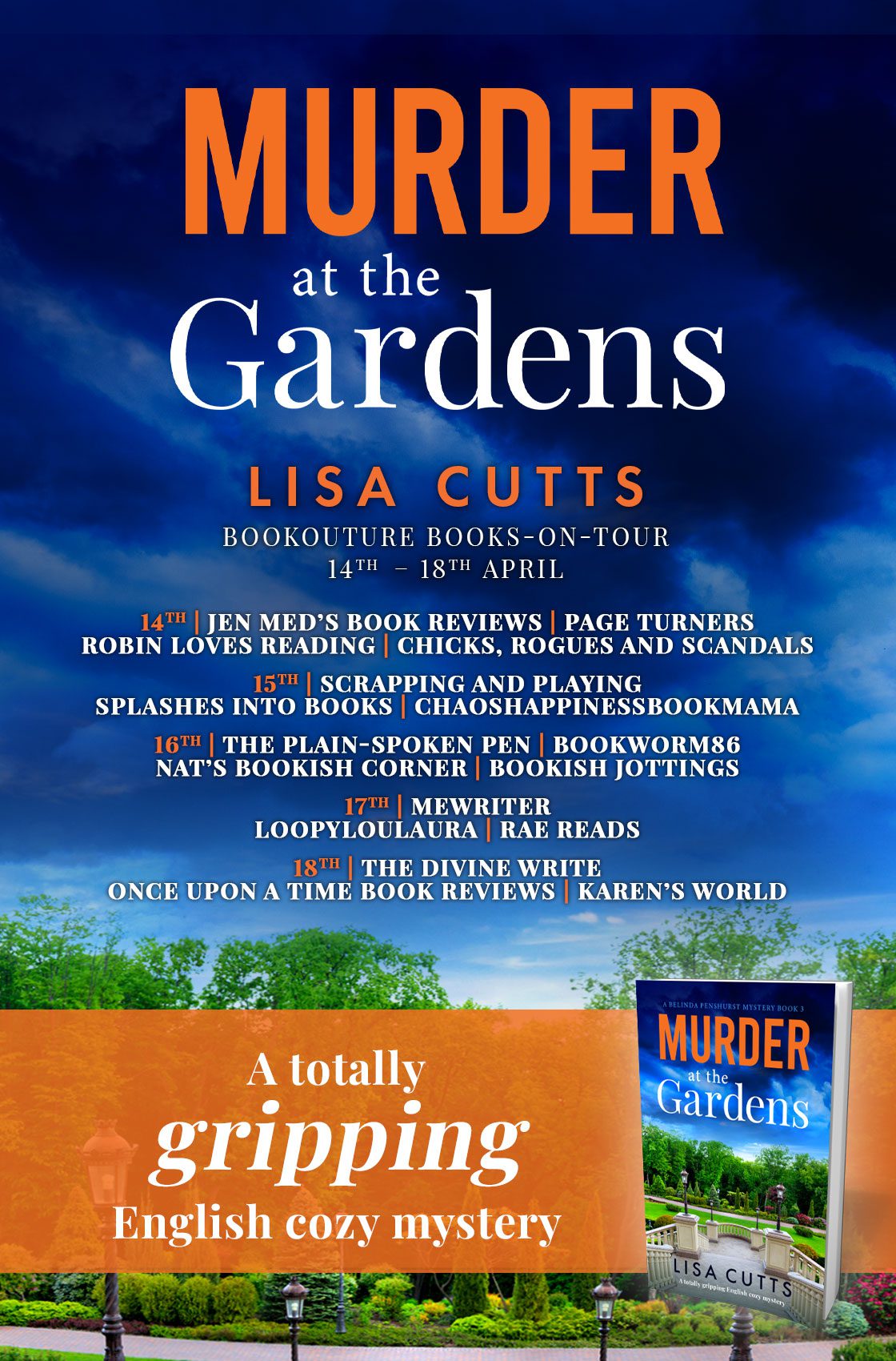 Murder at the Gardens blog tour banner