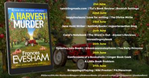 A Harvest Murder blog tour banner