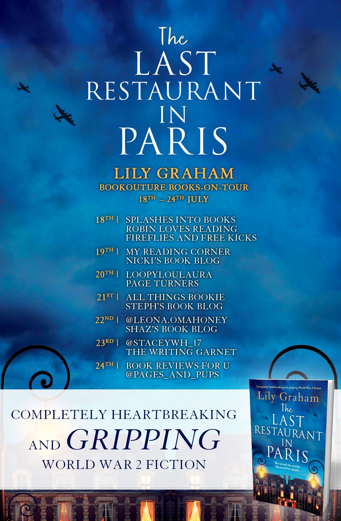 The Last Restaurant In Paris blog tour banner