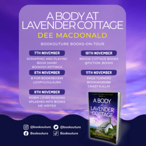 A Body At Lavender Cottage blog tour banner