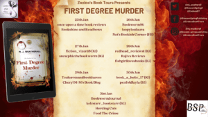 First Degree Murder blog tour banner