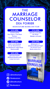 The Marriage Counselor blog tour banner