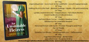 An Unsuitable Heiress blog tour banner