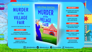 Murder at the Village Fair blog tour banner