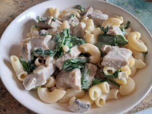 spinach and mushroom pasta