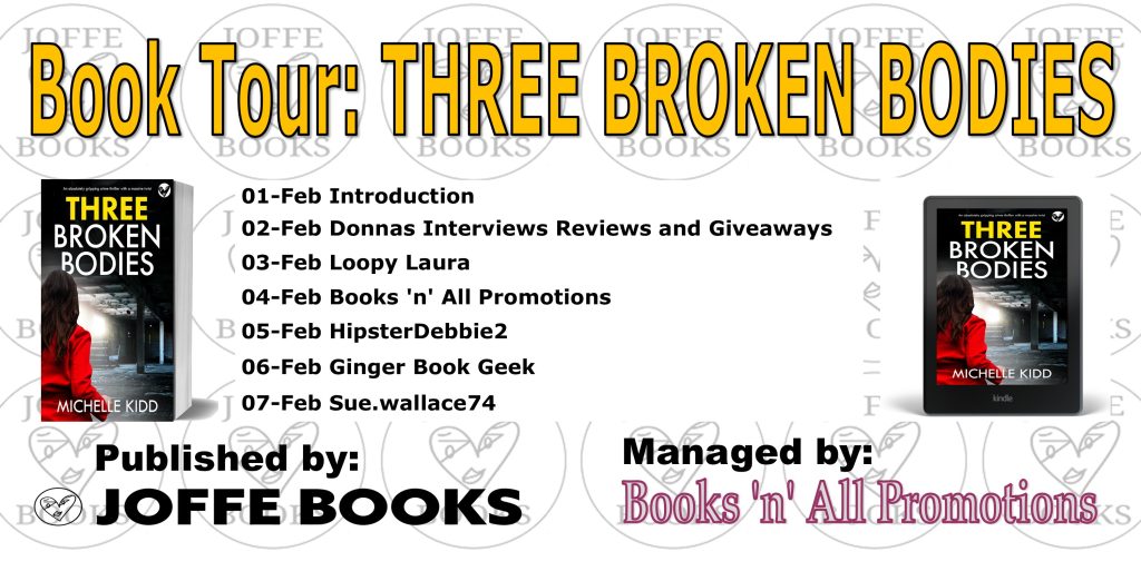 Three Broken Bodies blog tour banner