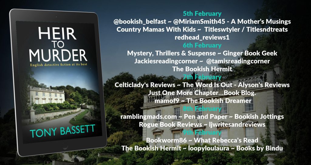 Heir To Murder blog tour banner