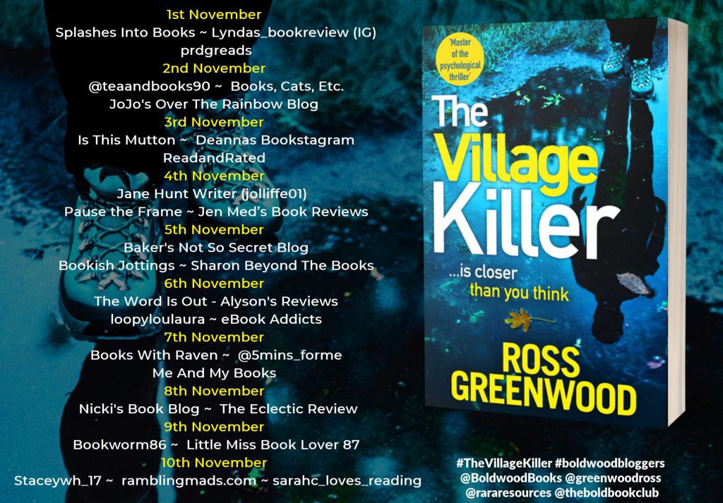 The Village Killer blog tour banner